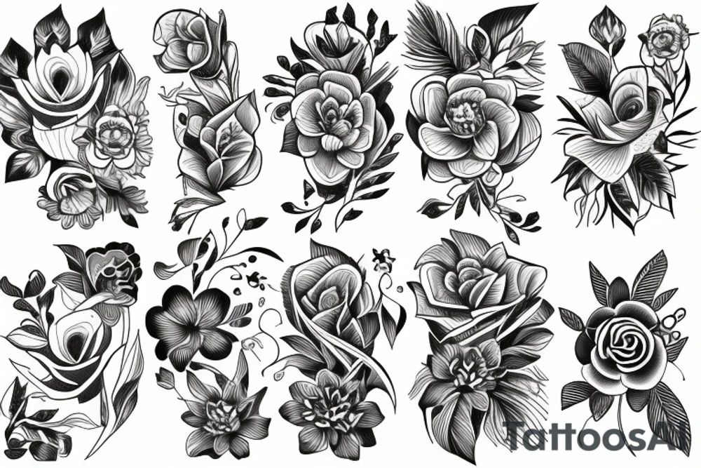 Fine line flower tattoo tattoo idea