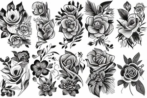 Fine line flower tattoo tattoo idea