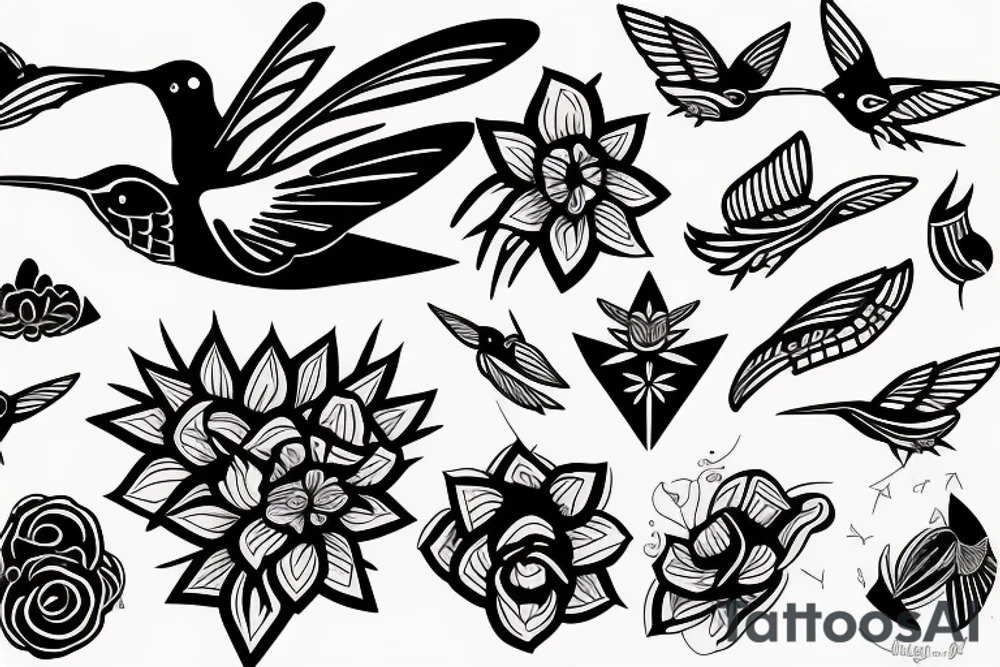Hummingbird for forearm tattoo idea