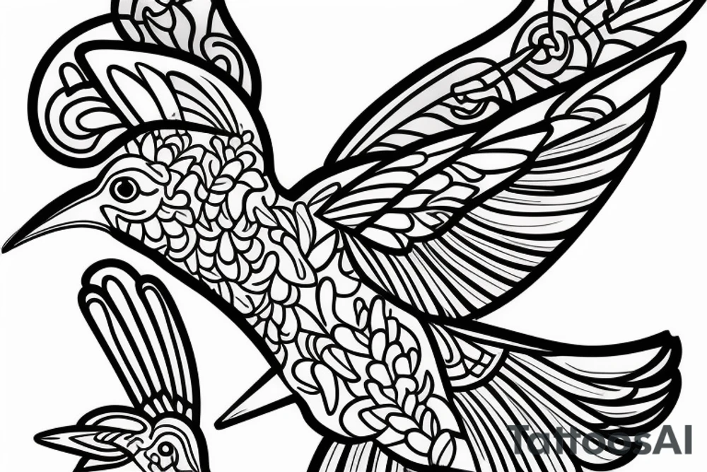Hummingbird for forearm tattoo idea