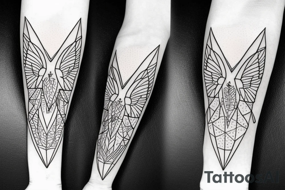 Hummingbird and triangles
 for forearm tattoo idea