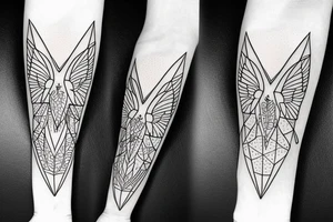 Hummingbird and triangles
 for forearm tattoo idea