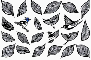 Blue Jay and geometric figures
 for forearm tattoo idea