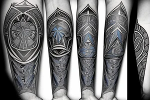 Blue Jay and geometric figures
 for forearm tattoo idea