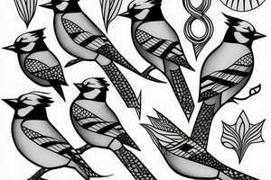Blue Jay, sharp straight lines tattoo idea