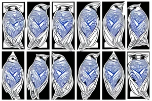 geometric Blue Jay facing forward tattoo idea