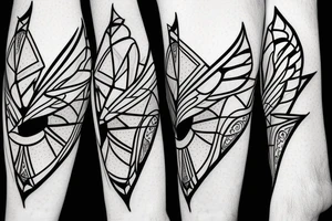 geometric Blue Jay facing forward tattoo idea