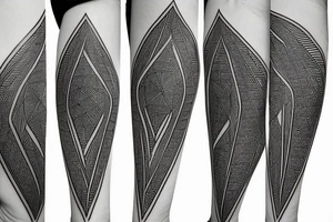 phoenix facing forward mixed with geometric figures and lines for forearm tattoo idea
