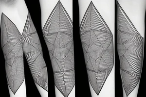 phoenix facing forward mixed with geometric figures and lines for forearm tattoo idea