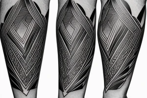 phoenix facing forward mixed with geometric figures and lines for forearm tattoo idea