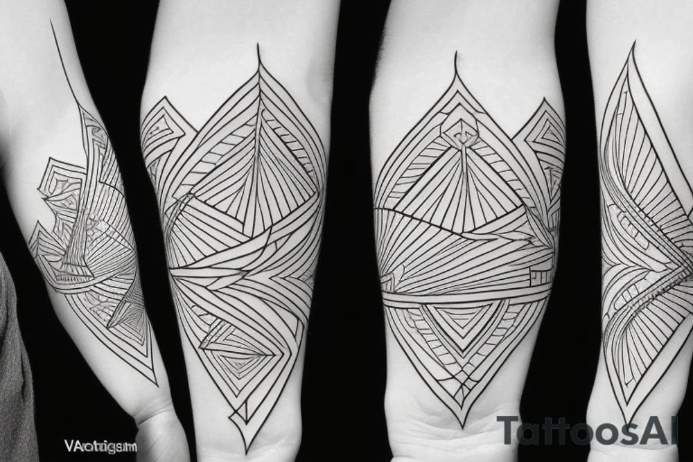phoenix mixed with geometric figures and lines for forearm tattoo idea phoenix mixed with geometric figures and lines for forearm tattoo idea
