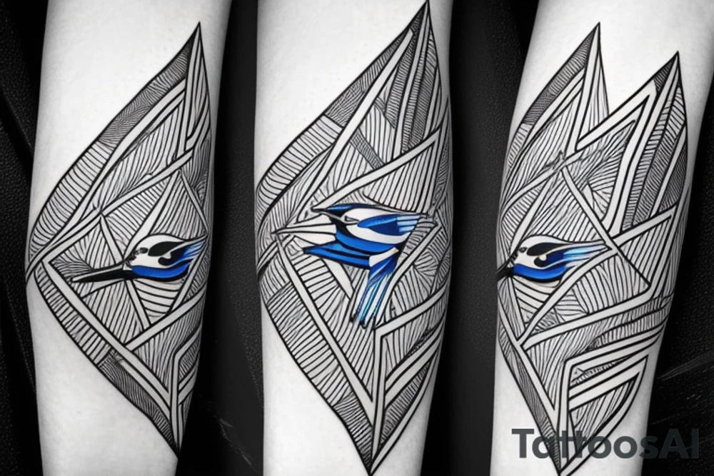 blue jay mixed with geometric figures and lines for forearm tattoo idea blue jay mixed with geometric figures and lines for forearm tattoo idea