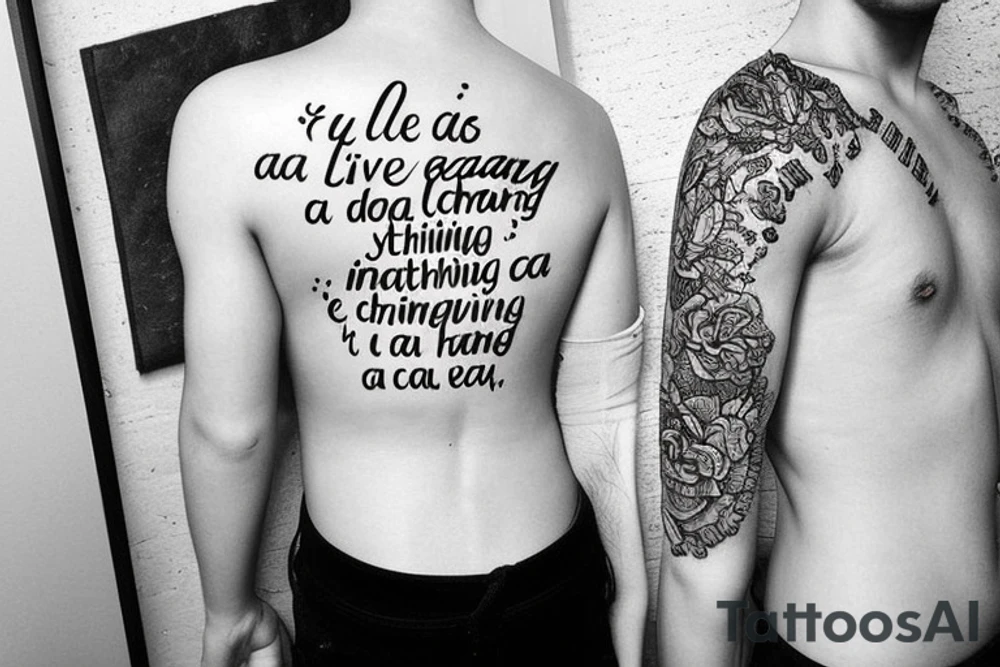 Mix all theese quotes in one tatoo : Dream as you'll live forever, You can do anything, you cannot do everything, make an impact, It's the people crazy enough to think they can change the world that do tattoo idea