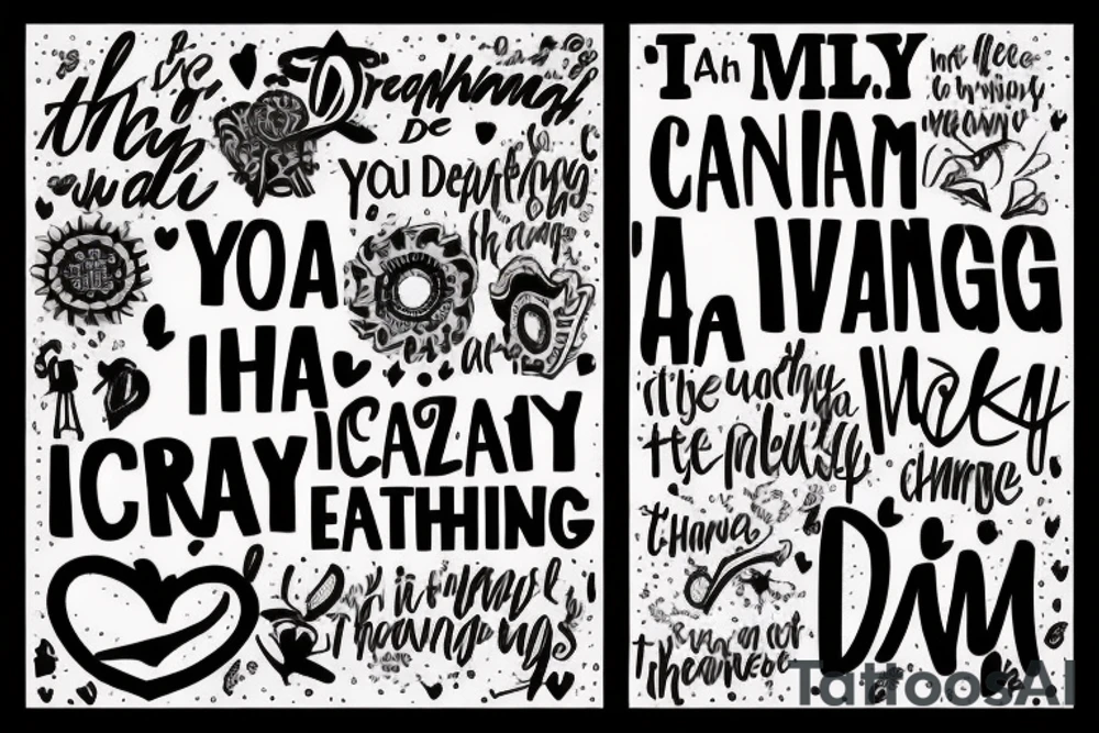 Mix all theese quotes in one tatoo : Dream as you'll live forever, You can do anything, you cannot do everything, make an impact, It's the people crazy enough to think they can change the world that do tattoo idea