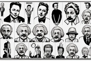 Portrait of Elon Musk and Einstein tattoo idea