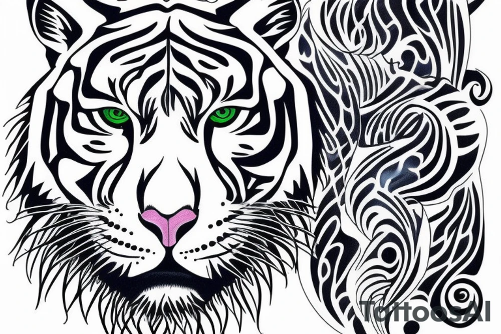 majestic white tiger with blue eyes tattoo idea