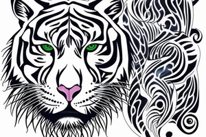 majestic white tiger with blue eyes tattoo idea