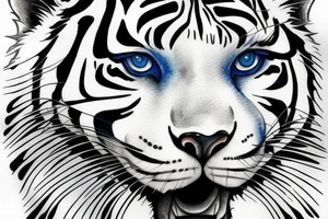 majestic white tiger with blue eyes tattoo idea