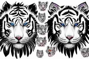 majestic white tiger with blue eyes tattoo idea