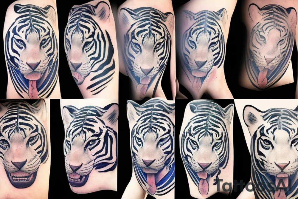 majestic white tiger with blue eyes tattoo idea