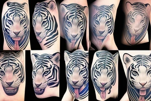 majestic white tiger with blue eyes tattoo idea