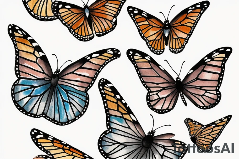 monarch butterfly sitting on a pearl tattoo idea