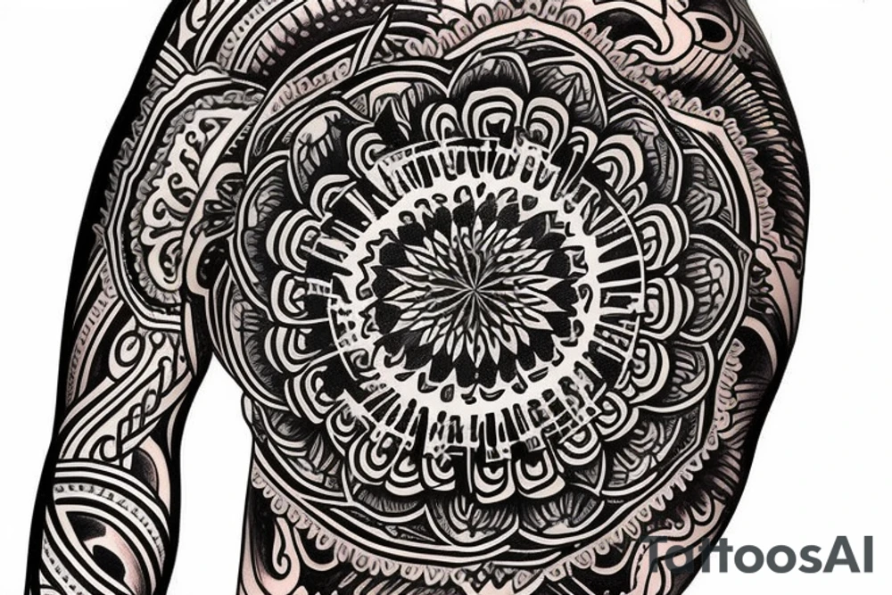 mandala sleeve tattoo idea