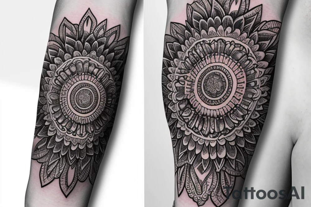 mandala full arm sleeve tattoo idea