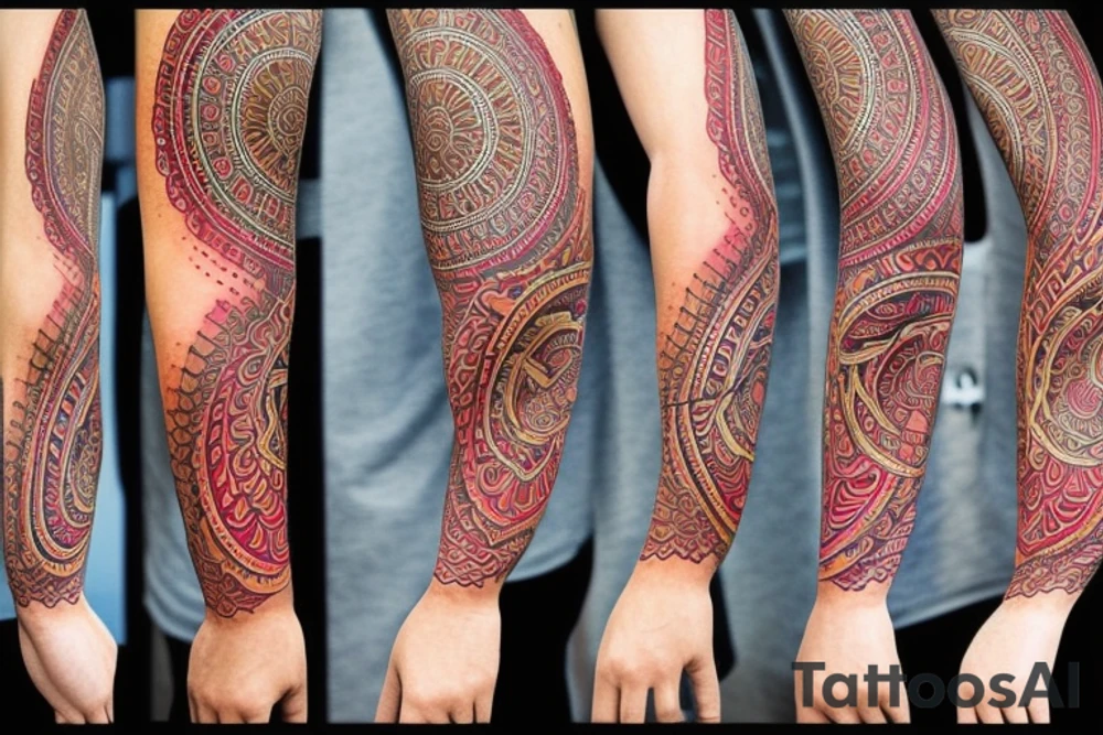 mandala full arm sleeve tattoo idea