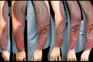 mandala full arm sleeve tattoo idea