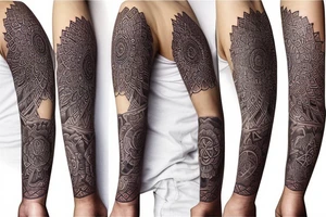 mandala full arm sleeve tattoo idea