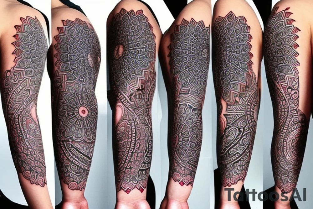 mandala full arm sleeve tattoo idea