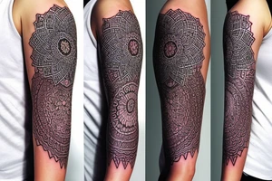 mandala full arm sleeve tattoo idea