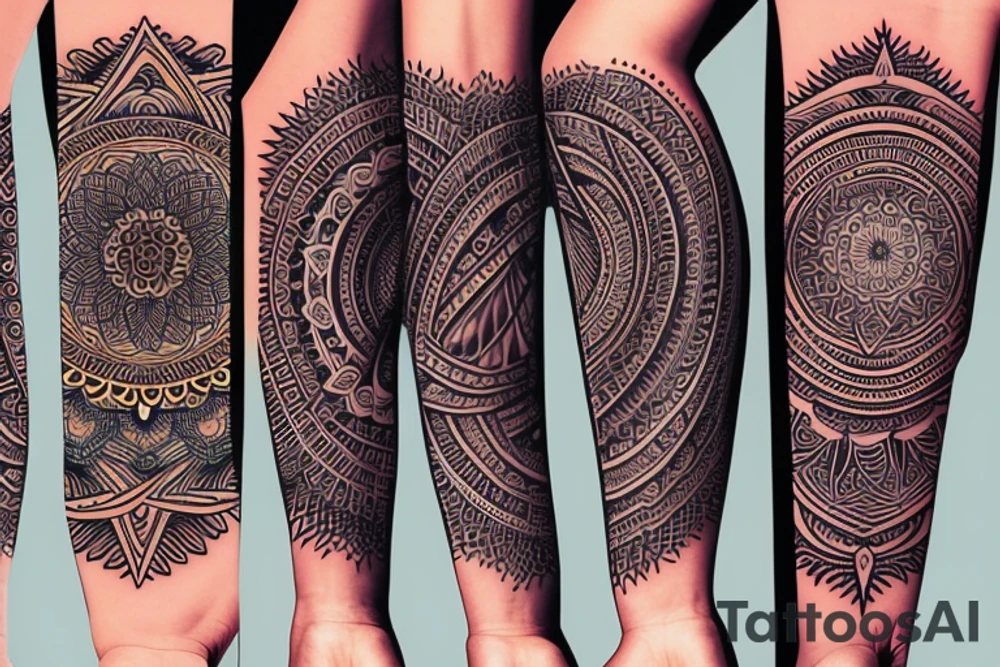 mandala full arm sleeve tattoo idea