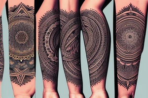 mandala full arm sleeve tattoo idea