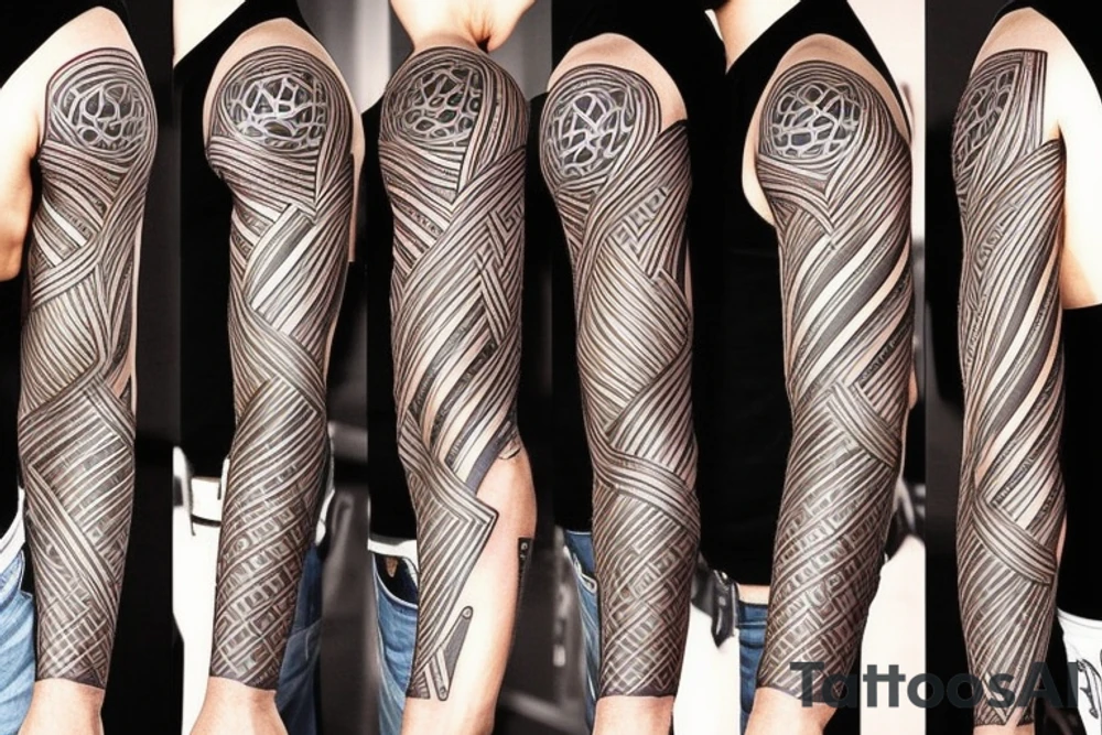 Men’s full arm sleeve tattoo idea