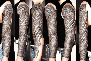 Men’s full arm sleeve tattoo idea