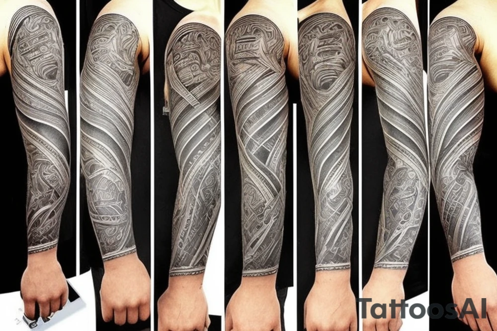 Men’s full arm sleeve tattoo idea