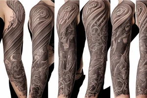 Men’s full arm sleeve tattoo idea