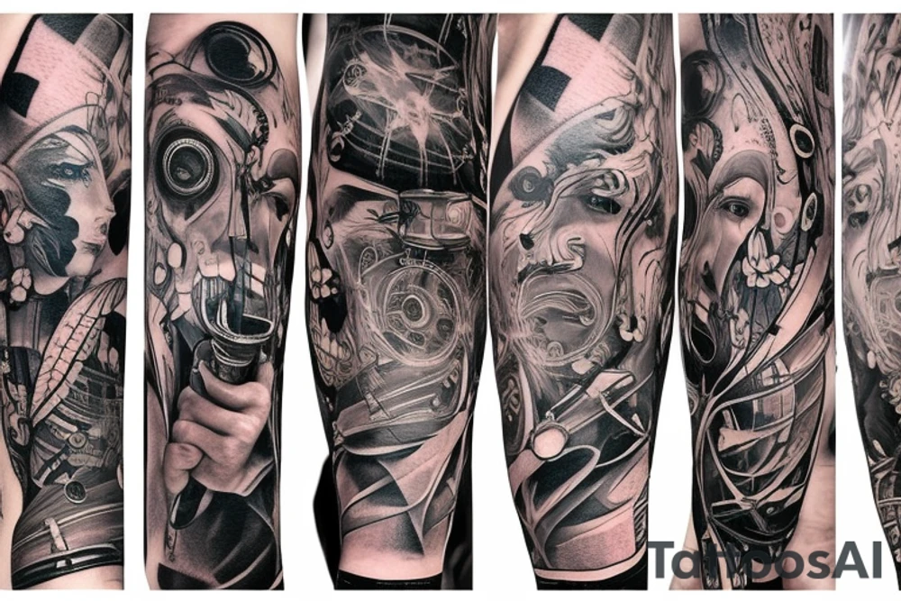 Men’s full arm sleeve tattoo idea