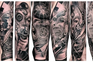 Men’s full arm sleeve tattoo idea