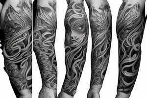 Men’s full arm sleeve tattoo idea