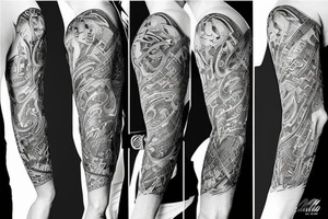 Men’s full arm sleeve tattoo idea