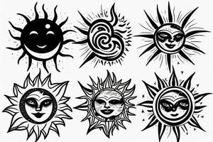 Sun and moon colliding tattoo idea