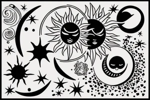 Sun and moon colliding tattoo idea