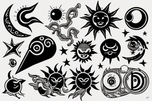 Sun and moon collision tattoo idea