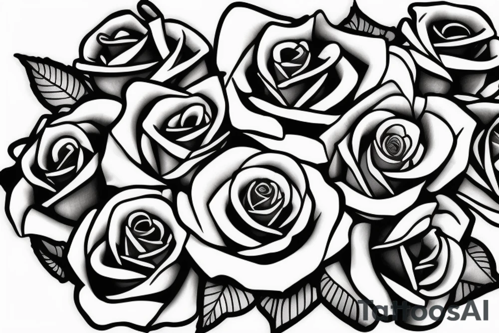 An open coffin with roses spilling out tattoo idea An open coffin with roses spilling out tattoo idea