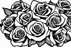 An open coffin with roses spilling out tattoo idea