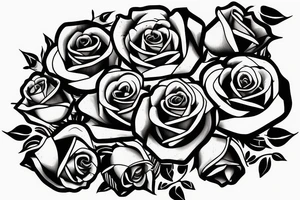 An open coffin with roses spilling out tattoo idea