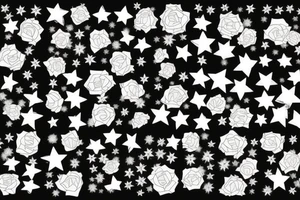 sparkling stars in a rose tattoo idea